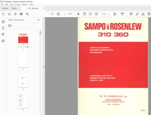 Sampo Rosenlew 310 360 Combine Parts Manual PDF