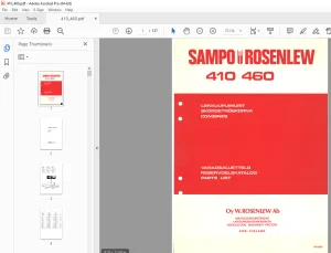 Sampo Rosenlew 410 460 Combine Parts Manual PDF