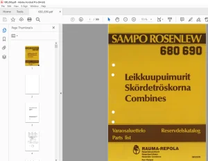 Sampo Rosenlew 680 690 Combine Parts Manual PDF