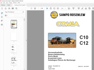 Sampo Rosenlew Comia C10 C12 Parts Manual 0815112 PDF