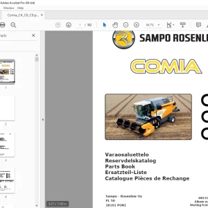 Sampo Rosenlew Comia C4 C6 C8 Combine Harvester Parts Manual PDF