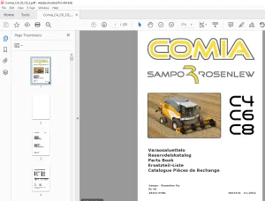 Sampo Rosenlew Comia C4 C6 C8 Combine Harvester Parts Manual PDF