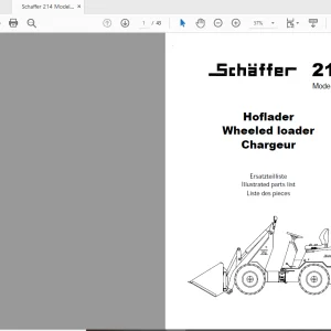 Schaffer 214 Model 98 Wheeled Loader Parts Manual PDF