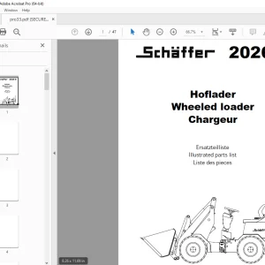 Schaffer Lader 2026 S Wheeled Loader Parts Manual PDF