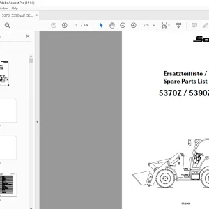 Schaffer Lader 5370Z 5390Z Wheel Loader Parts Manual PDF