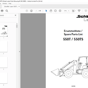 Schaffer Lader 550T / 550TS Wheel Loader Parts Manual PDF