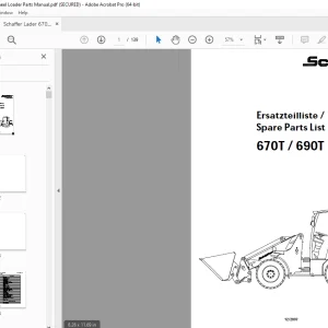 Schaffer Lader 670T 690T Wheel Loader Parts Manual - PDF DOWNLOAD