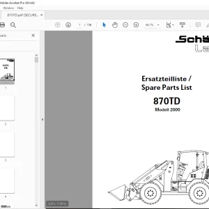 Schaffer Lader 870TD Modell 2000 Parts Manual - PDF DOWNLOAD