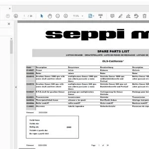 Seppi M OLS-California Parts Manual - PDF DOWNLOAD
