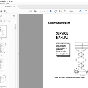 Simon 3020RT SCISSORS LIFT Service Manual  - PDF DOWNLOAD