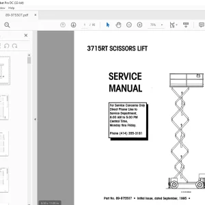 Simon 3715RT SCISSORS LIFT Service Manual - PDF DOWNLOAD