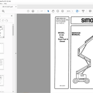 Simon 41/24 Gas,Dual Fuel& Diesel Service Manual - PDF DOWNLOAD