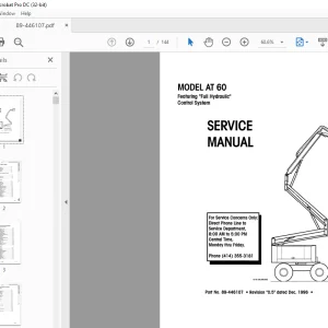 Simon AT60 'Full Hydraulic' Service Manual - PDF DOWNLOAD