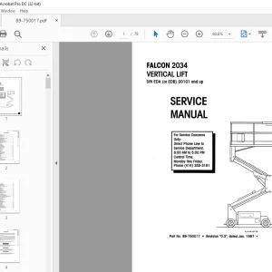 Simon FALCON 2034 Vertical Lift Technical Service Manual PDF