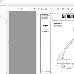 Simon Mp Full Hydraulic Service Manual - PDF DOWNLOAD