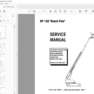 Simon RP 120 'Reach Plus' Service Manual - PDF DOWNLOAD