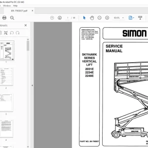 Simon SKYHAWK SERIES VERTICAL LIFT 2031E 2234E 2248E SERVICE MANUAL -  PDF DOWNLOAD