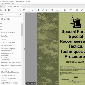 Special Forces Special Reconnaissance Tactics, Techniques & Procedures Handbook Manual PDF