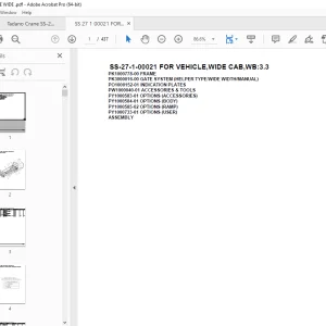 Tadano Crane SS-27-1-00021 FOR VEHICLE,WIDE CAB,WB:3.3 Parts Manual PDF