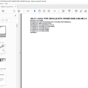 Tadano Crane SS-27-1-00041 SS-27-1-00021 FOR VEHICLE WB:3.3Parts Manual PDF
