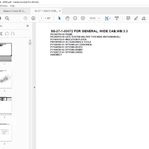 Tadano Crane SS-27-1-00072 FOR GENERAL,WIDE CAB,WB3.3 Parts Manual PDF