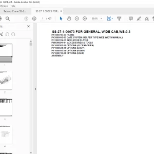 Tadano Crane SS-27-1-00073 FOR GENERAL,WIDE CAB,WB3.3 Parts Manual PDF