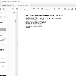 Tadano Crane SS-27-1-00074 FOR GENERAL,WIDE CAB,WB:3.3 Parts Manual PDF