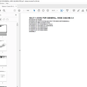 Tadano Crane SS-27-1-00082 FOR GENERAL, WIDE CAB,WB:3.8 PDF