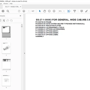 Tadano Crane SS-27-1-00083 FOR GENERAL,WIDE CAB,WB:3.8 Parts Manual PDF
