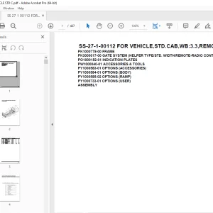 Tadano Crane SS-27-1-00112 FOR VEHICLE,STD.CAB,WB3.3,REMOTE CONT Parts Manual