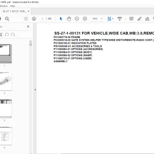 Tadano Crane SS-27-1-00131 FOR VEHICLE,WIDE CAB,WB3.8,REMOTE CONT Parts Manual PDF