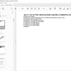 Tadano Crane SS-27-1-00132 FOR VEHICLE,WIDE CAB,WB3.8,REMOTE CONT Parts Manual PDF