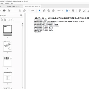 Tadano Crane SS-27-1-00141 VEHICLE,WITH CRANE,WIDE CAB,WB:3.8,REMO Parts Manual PDF