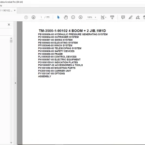 Tadano Crane TM-3500-1-90102 Spare Parts Manual PDF Download