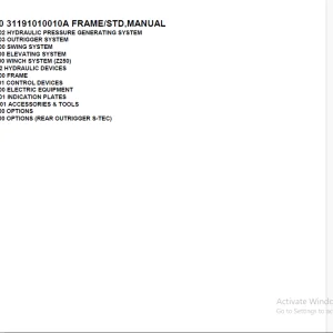 Tadano Crane Tadano Crane TM-Z250 31191010010A FRAME STD, Parts Manual PDF