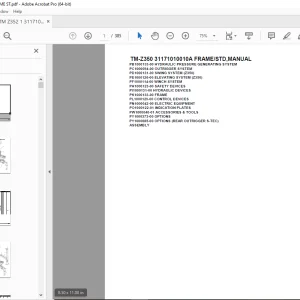 Tadano Crane TM-Z350 31171010010A FRAME/STD,MANUAL Parts Manual PDF