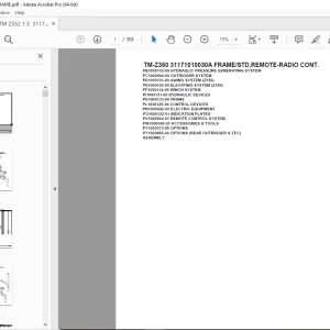 Tadano TM-Z350 31171010030A FRAME/STD,REMOTE-RADIO CONT Parts Manual PDF