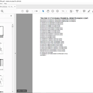 Tadano TM-Z350 31171010040A FRAME/SL,REMOTE-RADIO CONT Parts Manual PDF