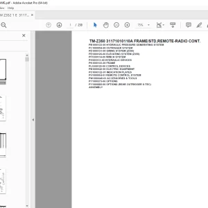 Tadano TM-Z350 31171010110A FRAME/STD,REMOTE-RADIO CONT Parts Manual  PDF