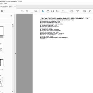 Tadano TM-Z350 31171010130A FRAME/STD,REMOTE-RADIO CONT Parts Manual PDF