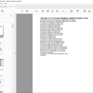 Tadano TM-Z350 31171010140A FRAME/SL,REMOTE-RADIO CONT Parts Manual PDF