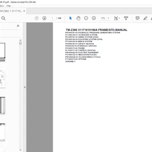 Tadano Crane TM-Z360 31171010160A FRAME/STD Parts Manual PDF