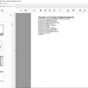 Tadano Crane TM-Z360 31171010180A FRAME STD Parts Manual  PDF