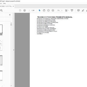 Tadano Crane TM-Z360 31171010190A FRAME/STD Parts Manual  PDF