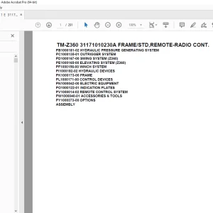 Tadano TM-Z360 31171010230A FRAME/STD,REMOTE-RADIO CONT Parts Manual PDF