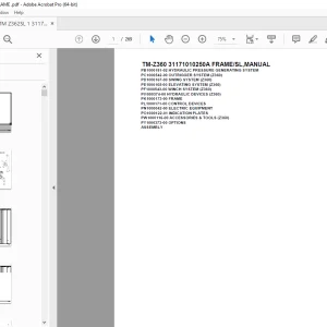 Tadano Crane TM-Z360 31171010250A FRAME/SL, Parts Manual PDF