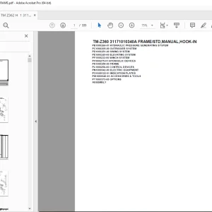Tadano Crane TM-Z360 31171010340A FRAME/STD,HOOK-IN Parts Manual PDF
