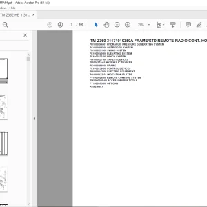 Tadano TM-Z360 31171010350A FRAME/STD,REMOTE-RADIO CONT,HOOK-IN Parts Manual PDF