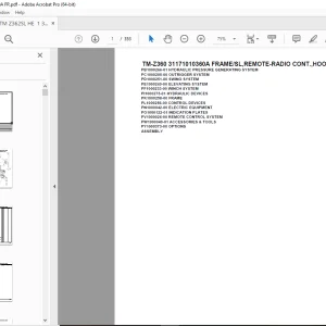 Tadano TM-Z360 31171010360A FRAME/SL,REMOTE-RADIO CONT,HOOK-IN Parts Manual PDF