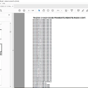 Tadano TM-Z500 31042010030B FRAME/STD,REMOTE-RADIO CONT Parts Manual PDF